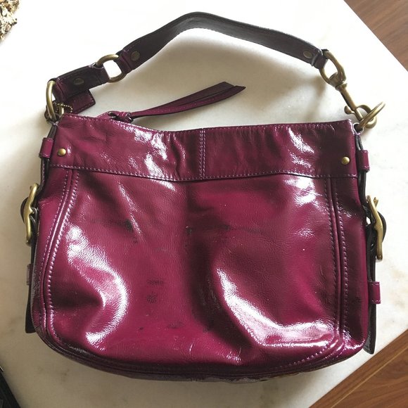 Authentic Coach patent leather plum / purple purse - Picture 6 of 13